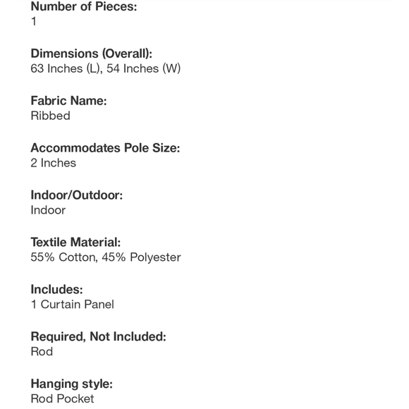 Threshold Green Farrah Light Filtering Window Single Curtain Panel NWT 63"x54" - Picture 6 of 7